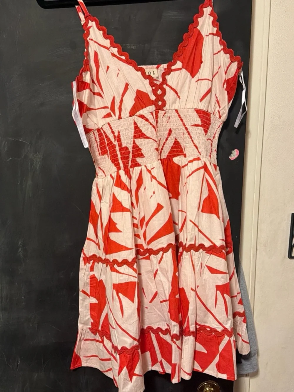 POL Red & White Floral Tiered Sundress Size Small BNWOT